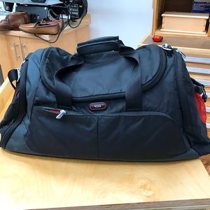 TUMI Gym Bag (black / red interior and trim)